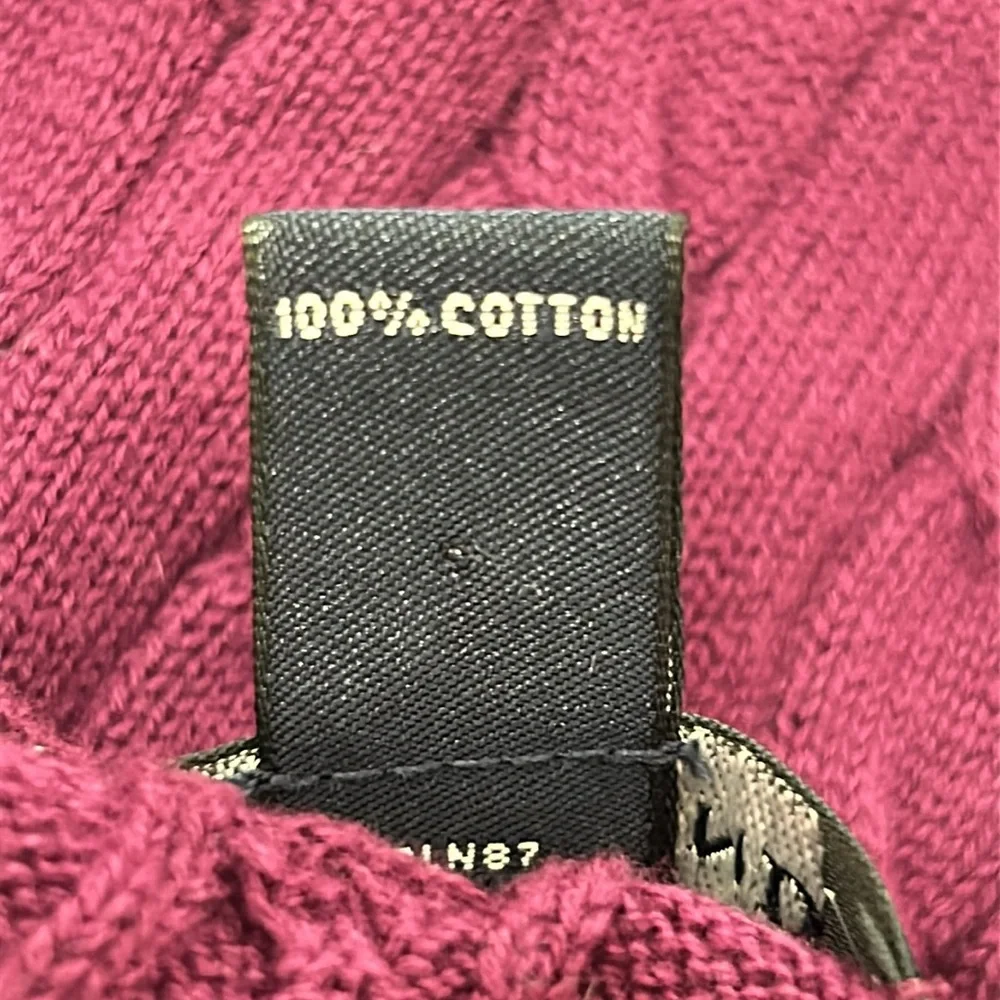 Lands’ End women’s Size Large‎ Petite purple cable knit long sleeve cardigan